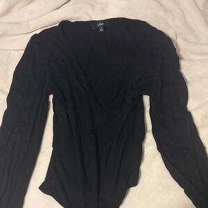 Lulu's Black Long Sleeve Bodysuit
